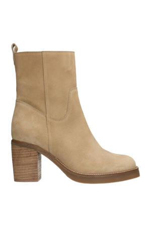 suède enkellaarzen beige