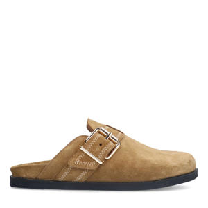   suède clogs beige