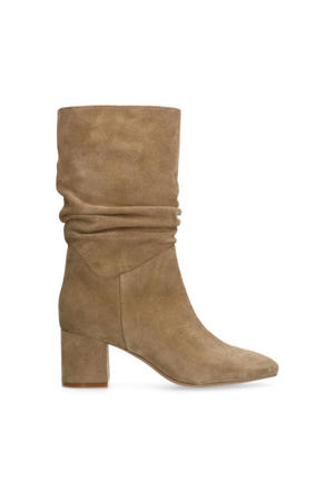 suède halfhoge laarzen beige