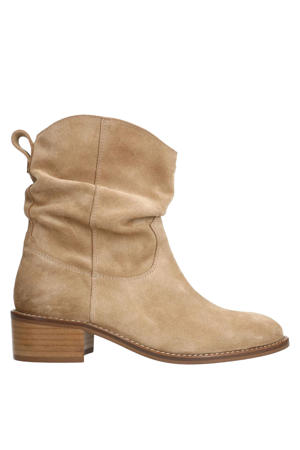 suède enkellaarzen beige