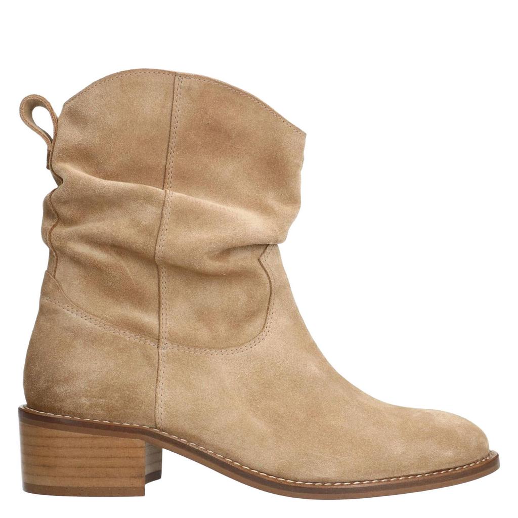 Beige dames Manfield suède enkellaarzen
