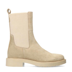   suède chelsea boots beige