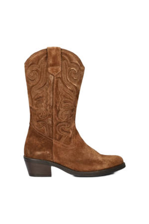 suède cowboylaarzen cognac