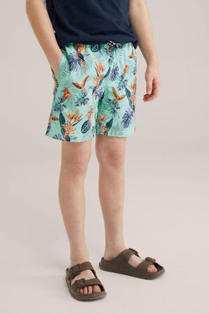 zwemshort turquoise/blauw/oranje