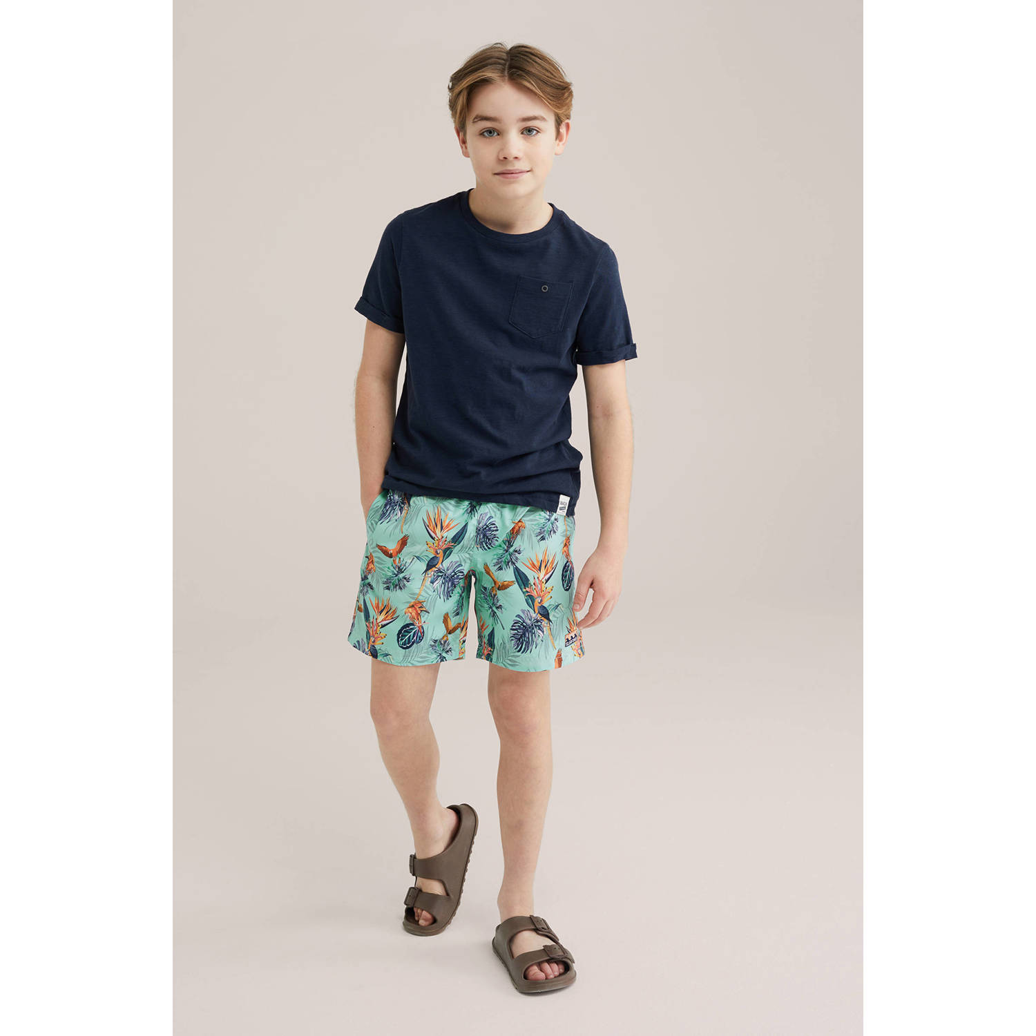 WE Fashion zwemshort turquoise blauw oranje