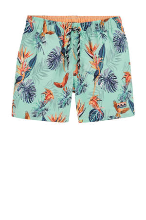 zwemshort turquoise/blauw/oranje