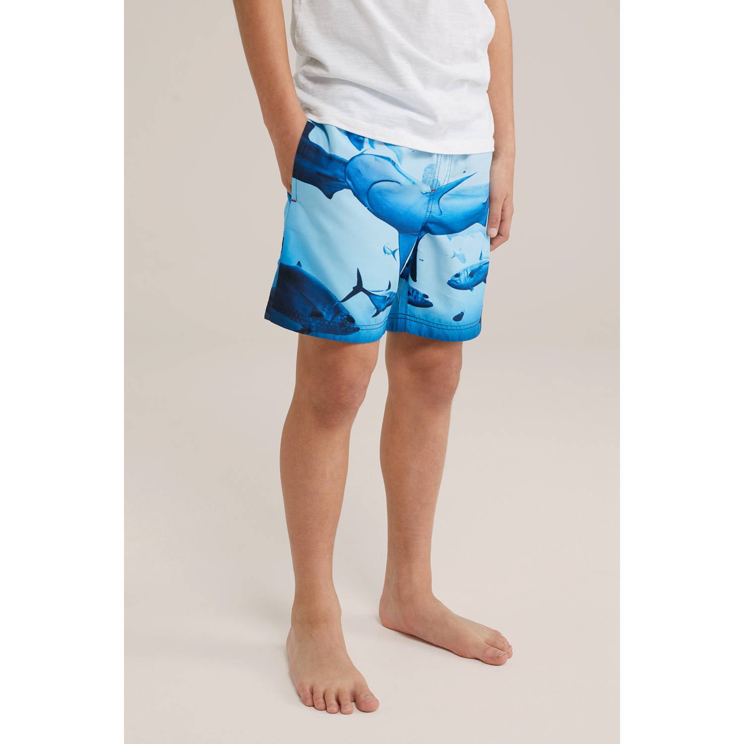 WE Fashion zwemshort blauw rood