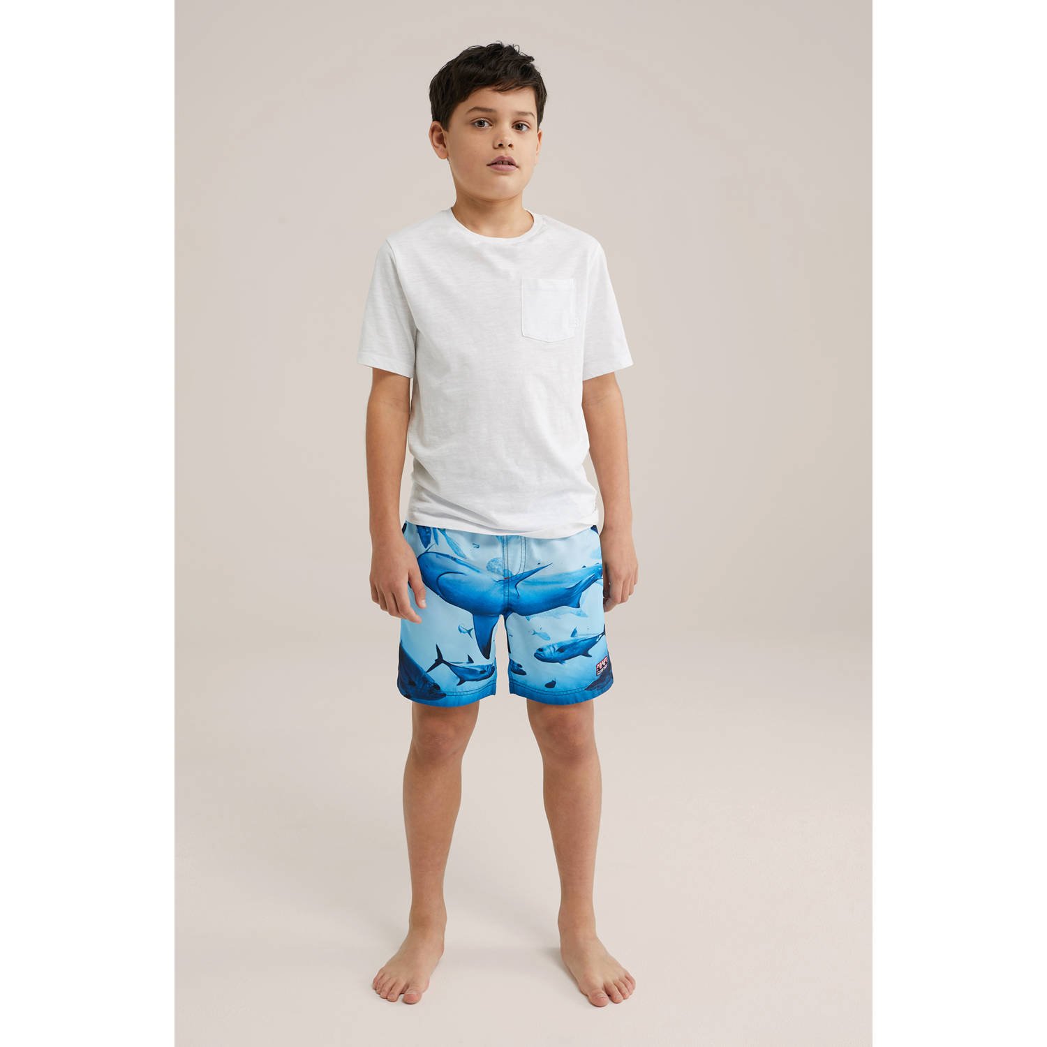 WE Fashion zwemshort blauw rood