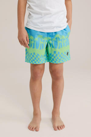 zwemshort blauw/lichtgroen