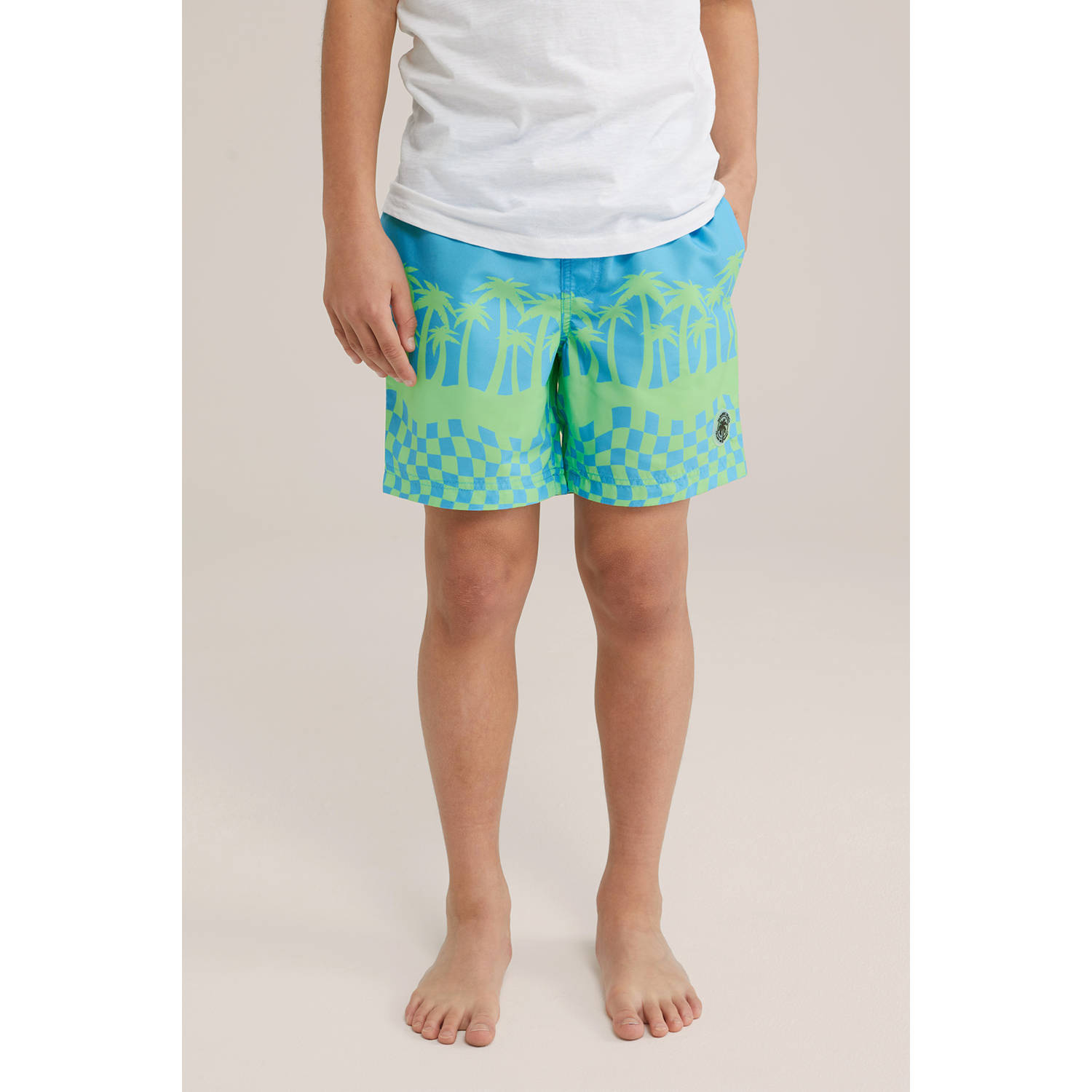 WE Fashion zwemshort blauw lichtgroen