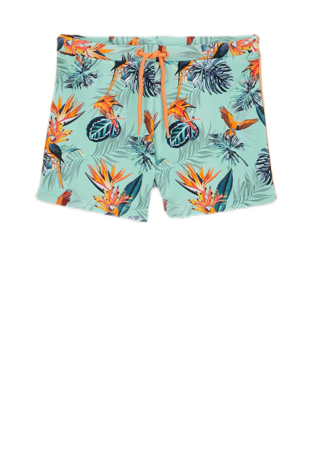 WE Fashion zwemboxer lichtblauw/donkerblauw/oranje