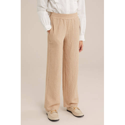 WE Fashion straight palazzo broek beige afbeelding