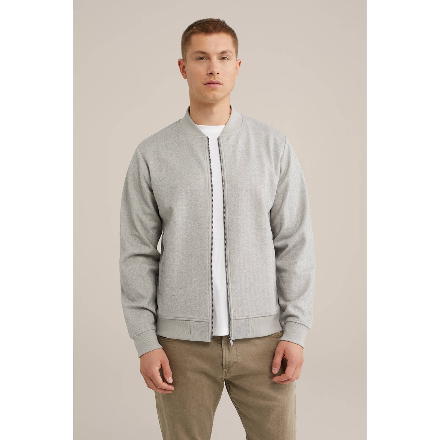 WE Fashion sweatvest lichtgrijs