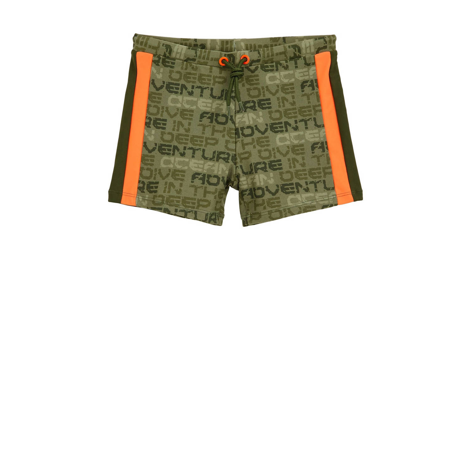 WE Fashion zwemshort olijfgroen oranje