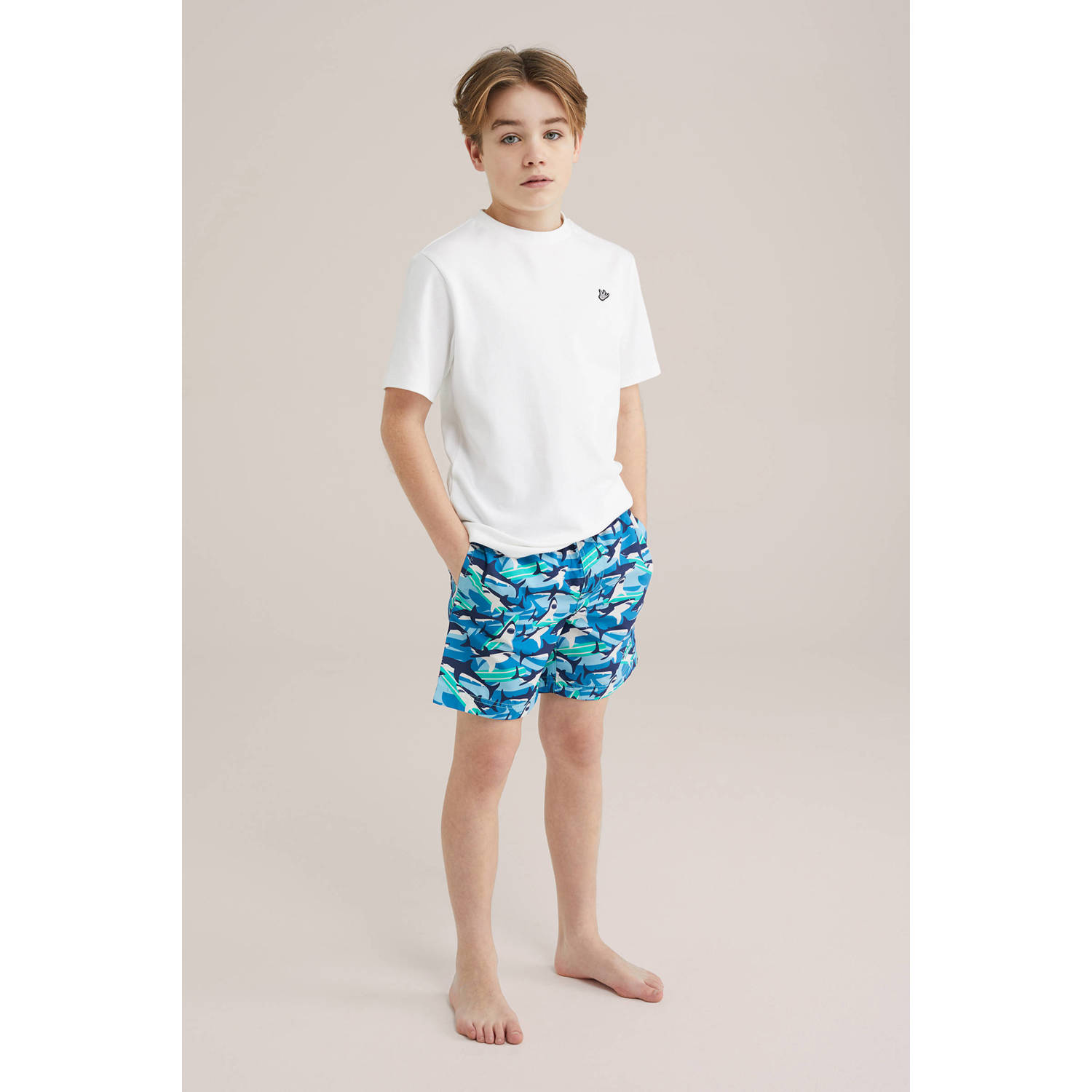 WE Fashion zwemshort donkerblauw blauw