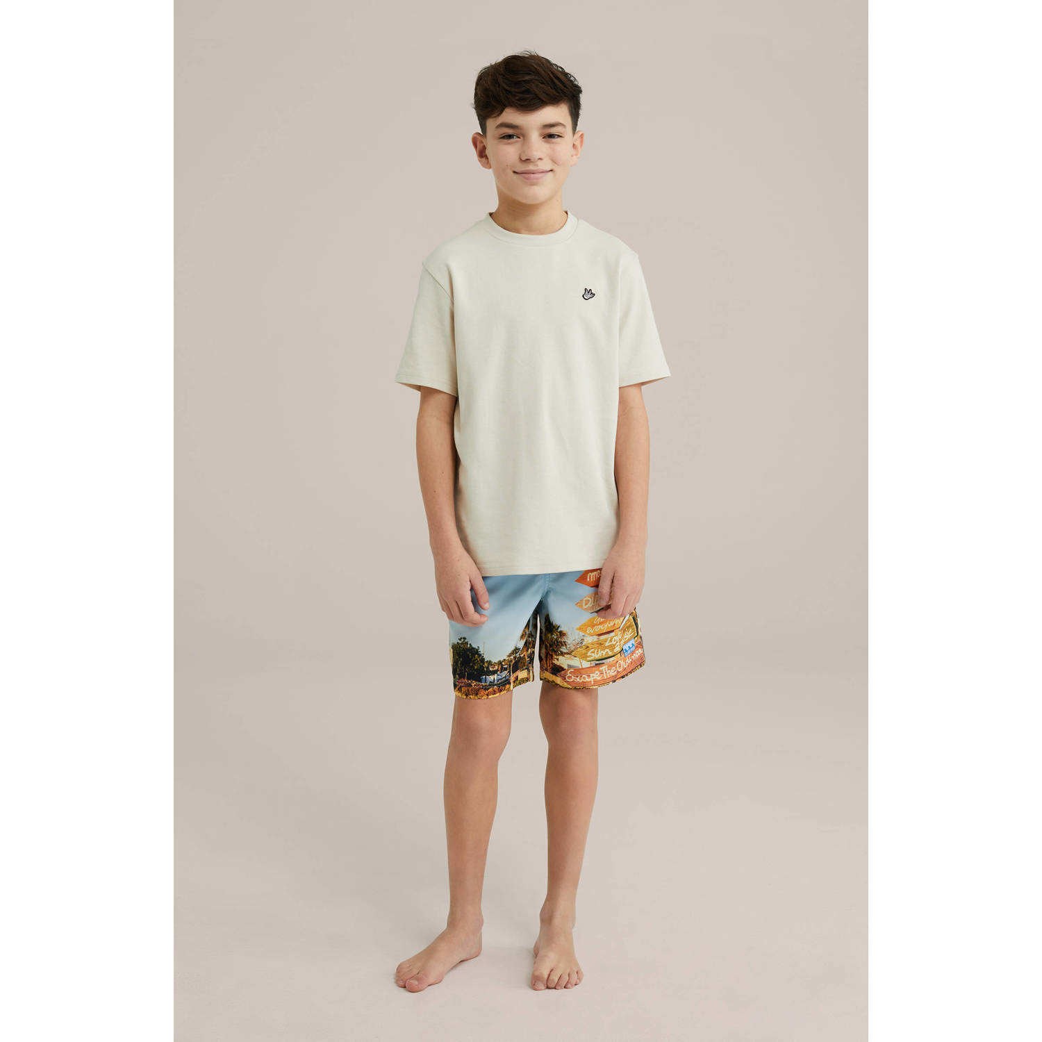 WE Fashion zwemshort blauw oranje bruin