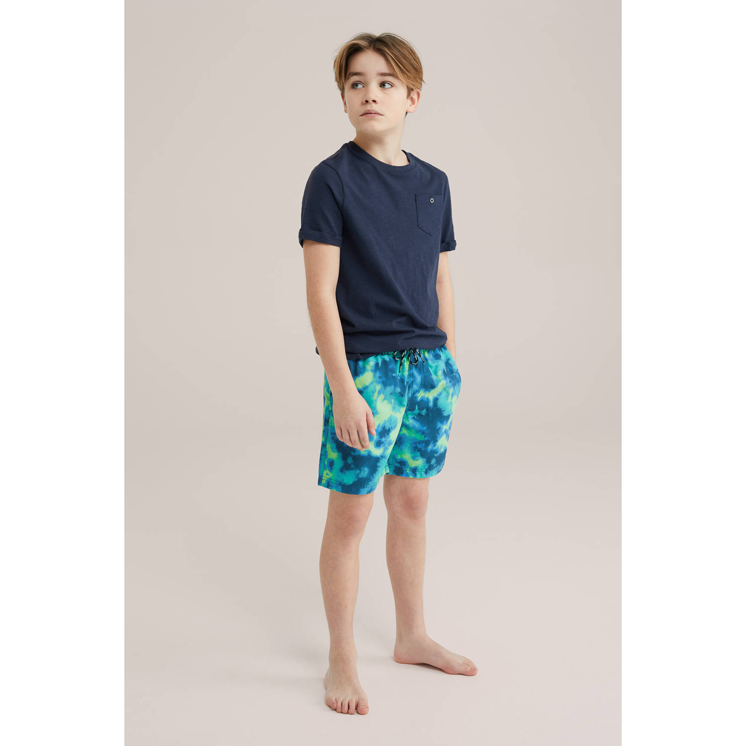 WE Fashion zwemshort blauw groen donkerblauw