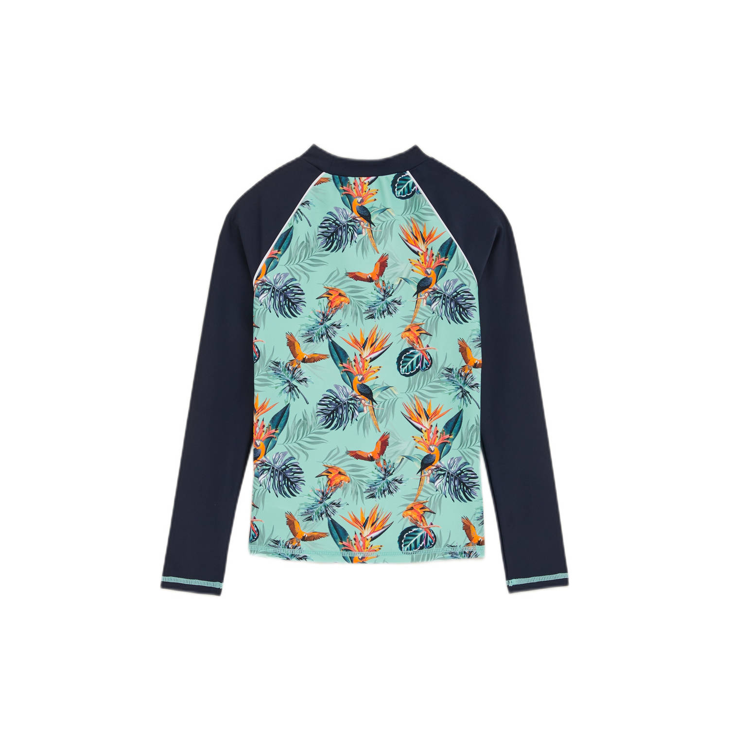 WE Fashion UV T-shirt donkerblauw lichtblauw oranje