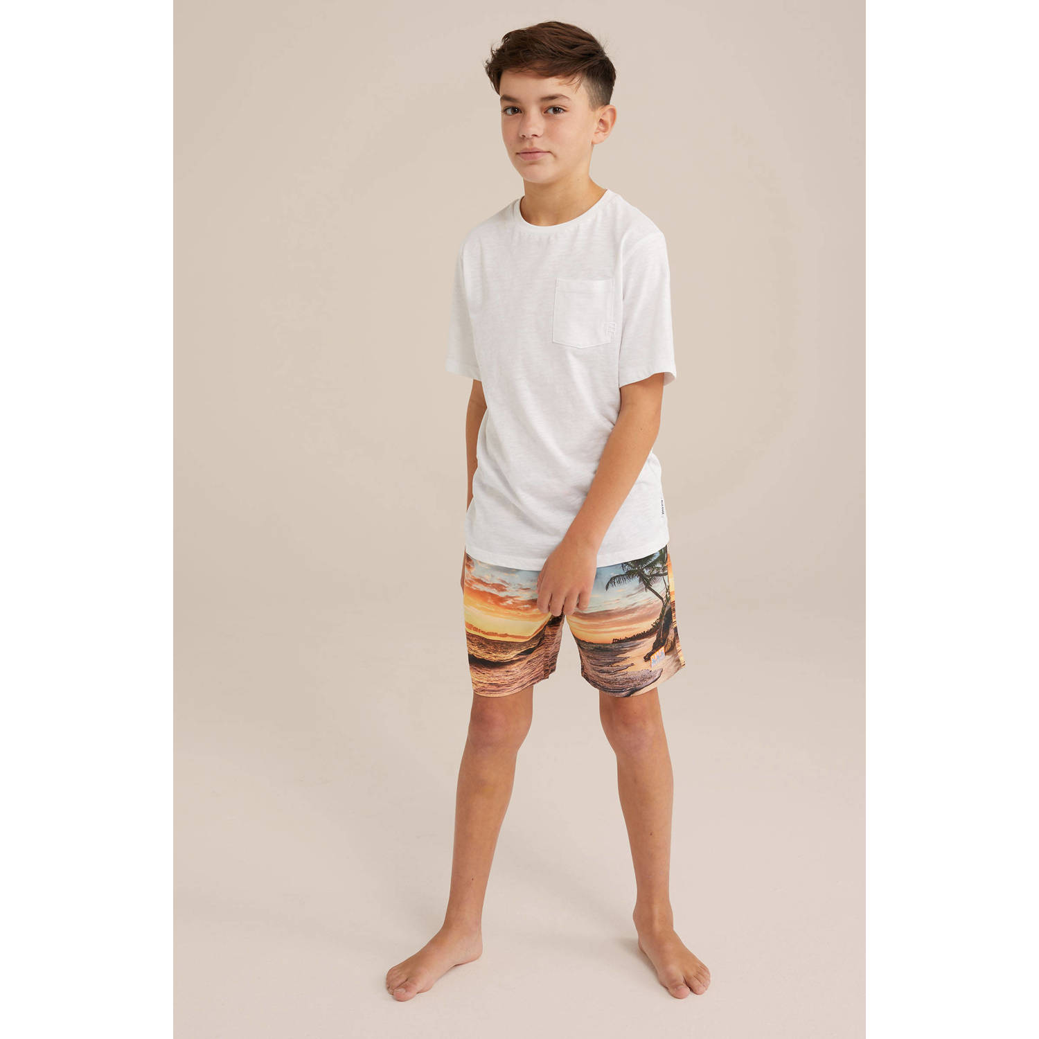 WE Fashion zwemshort blauw oranje