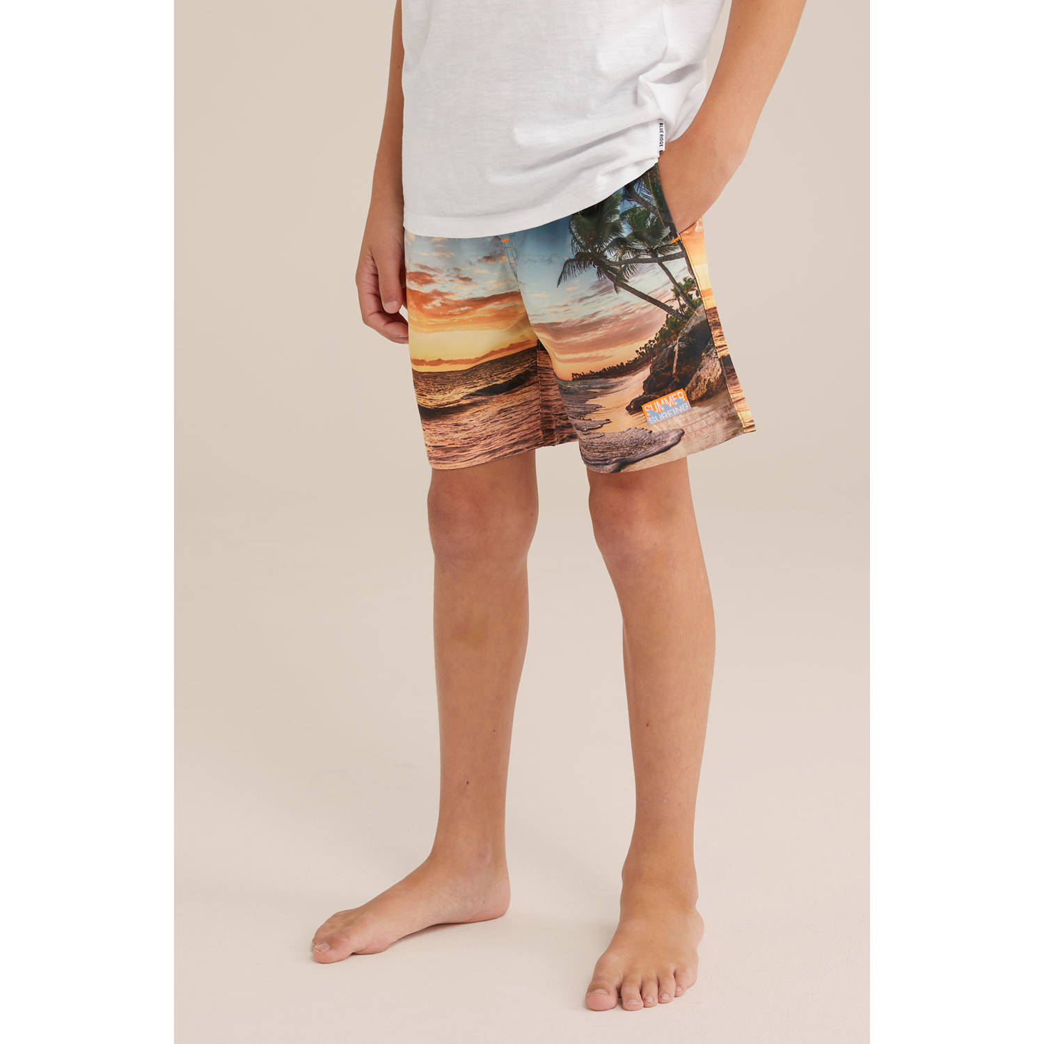 WE Fashion zwemshort blauw oranje
