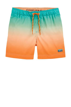 zwemshort oranje/petrol groen