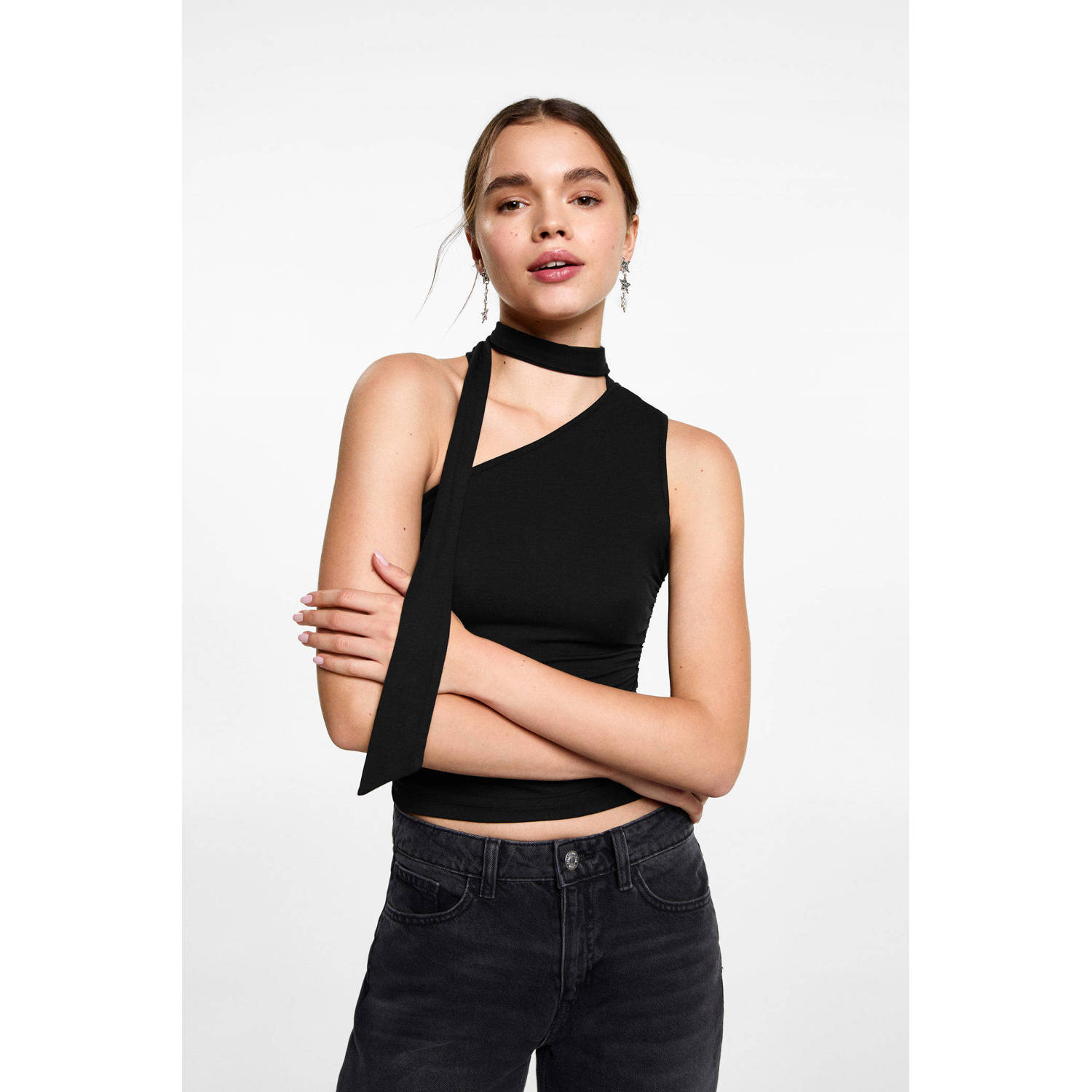 MANGO TEEN mouwloze top zwart
