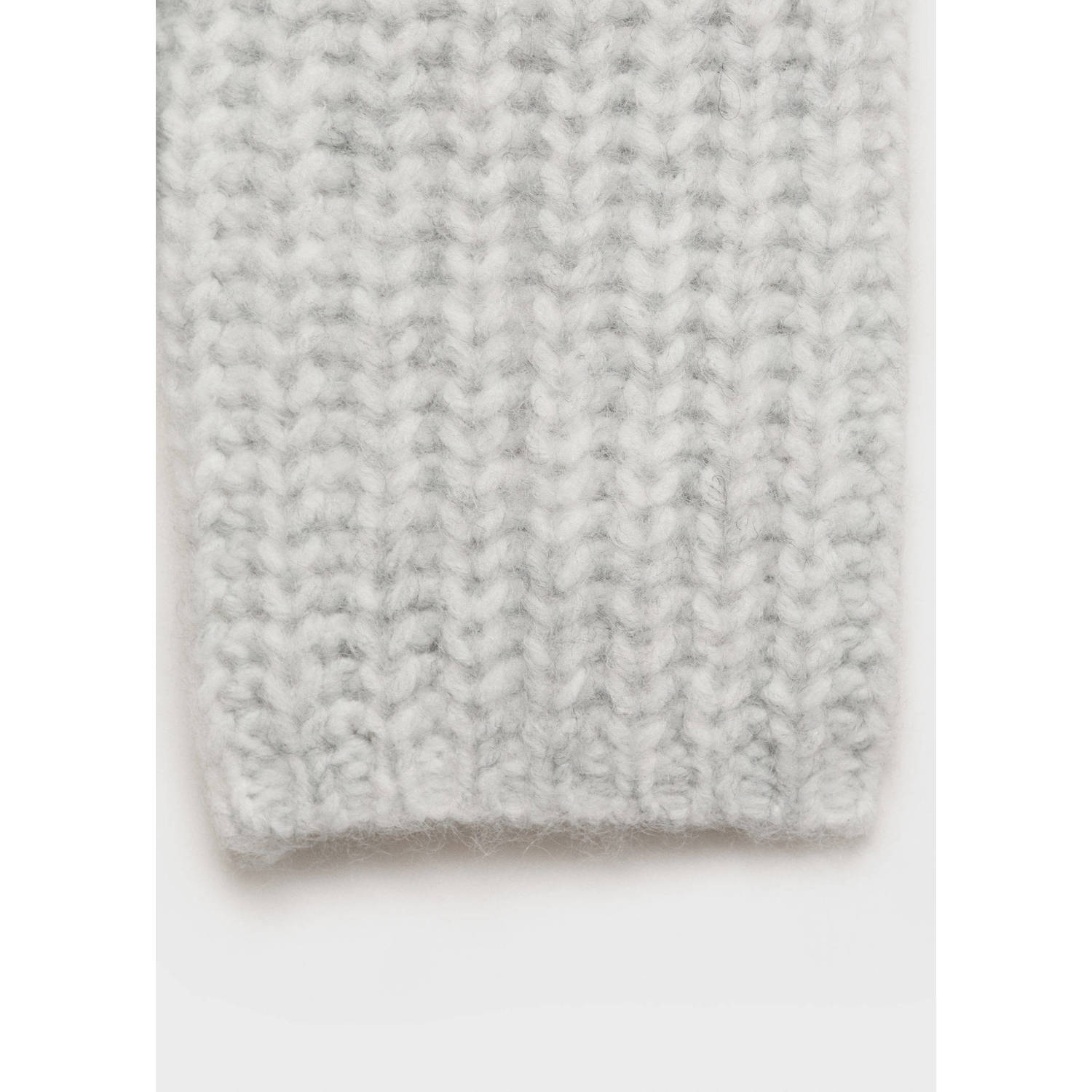 Mango Kids vest grijs grof gebreid