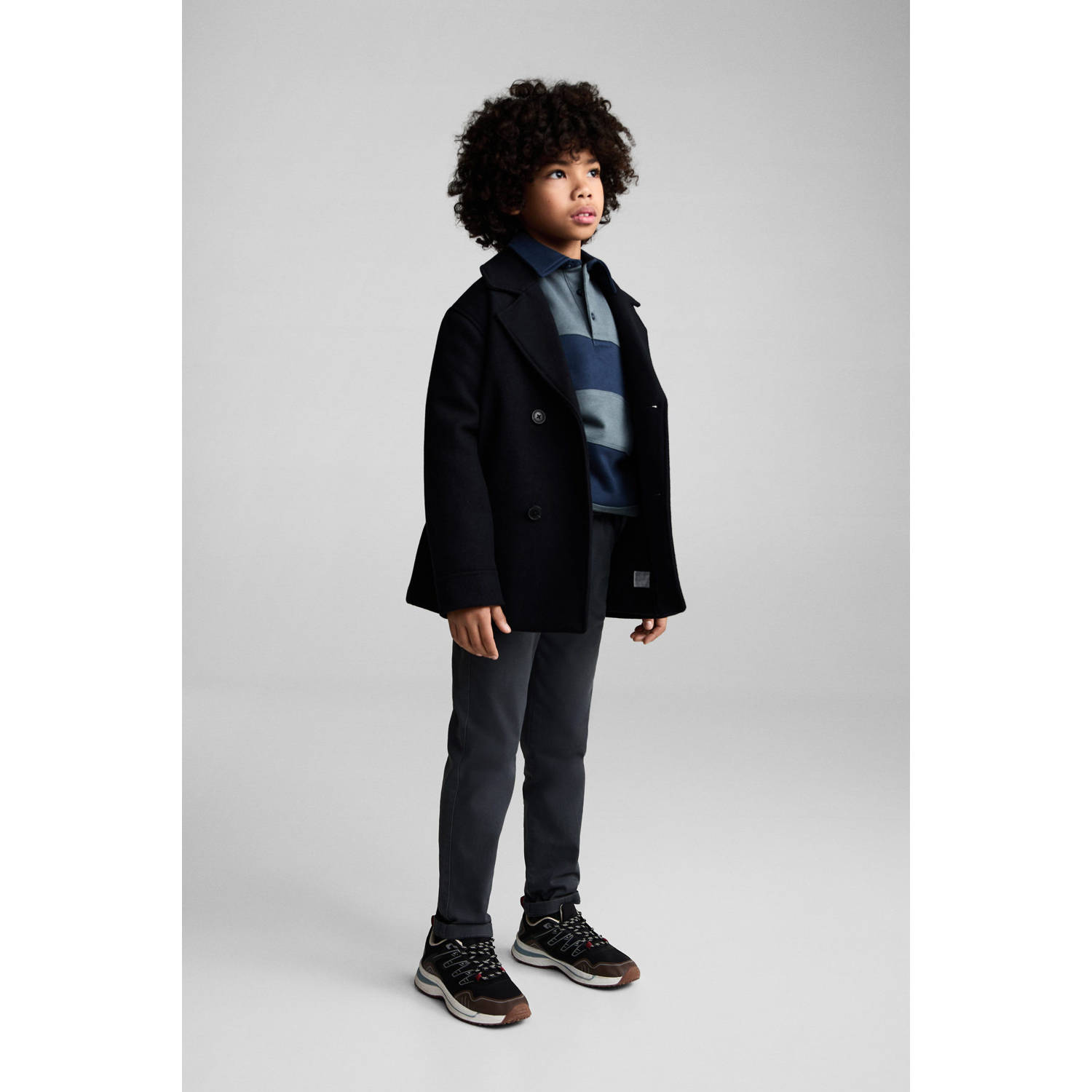 Mango Kids regular casual broek antraciet