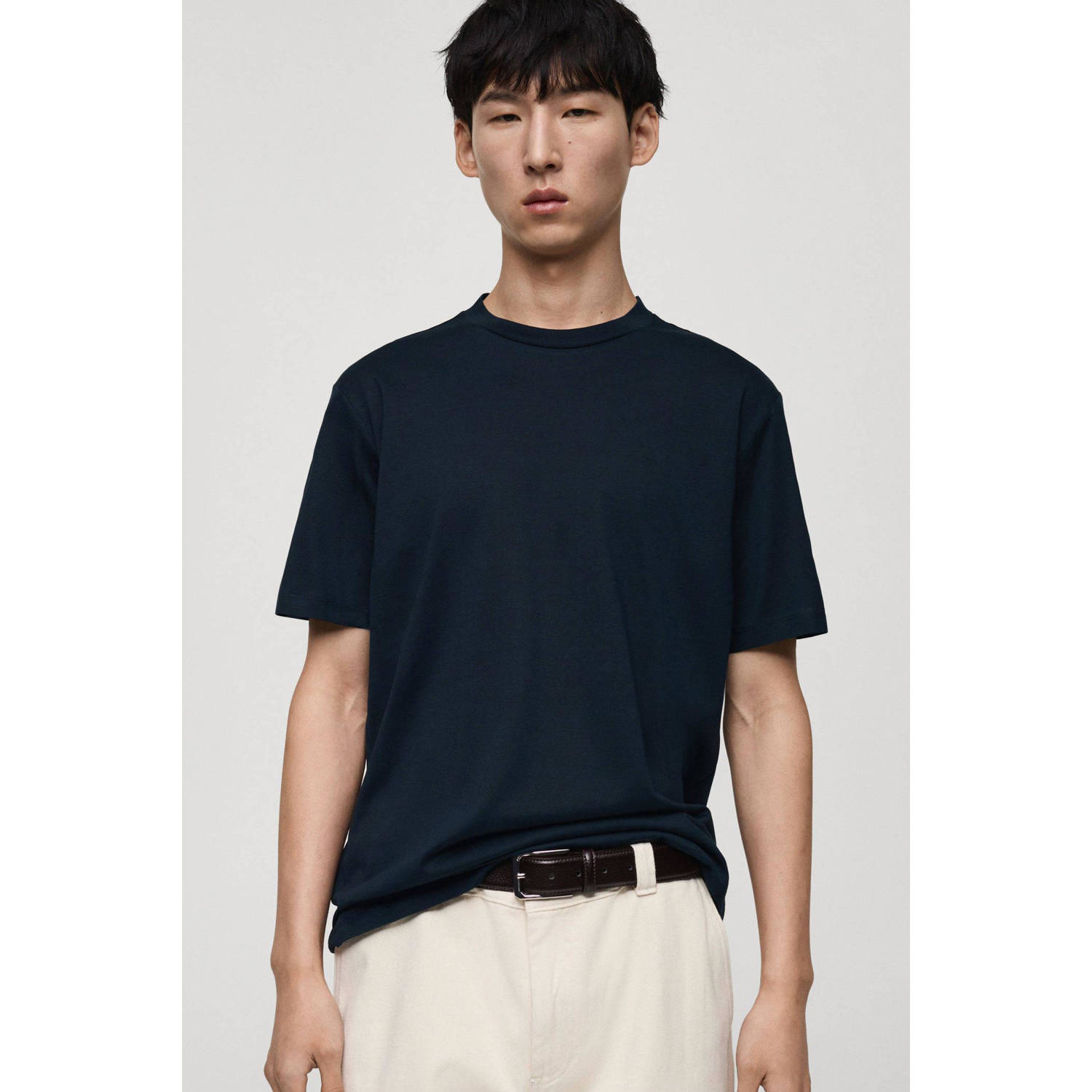 Mango Man T-shirt donkerblauw