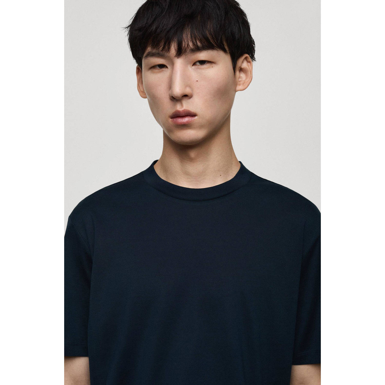 Mango Man T-shirt donkerblauw