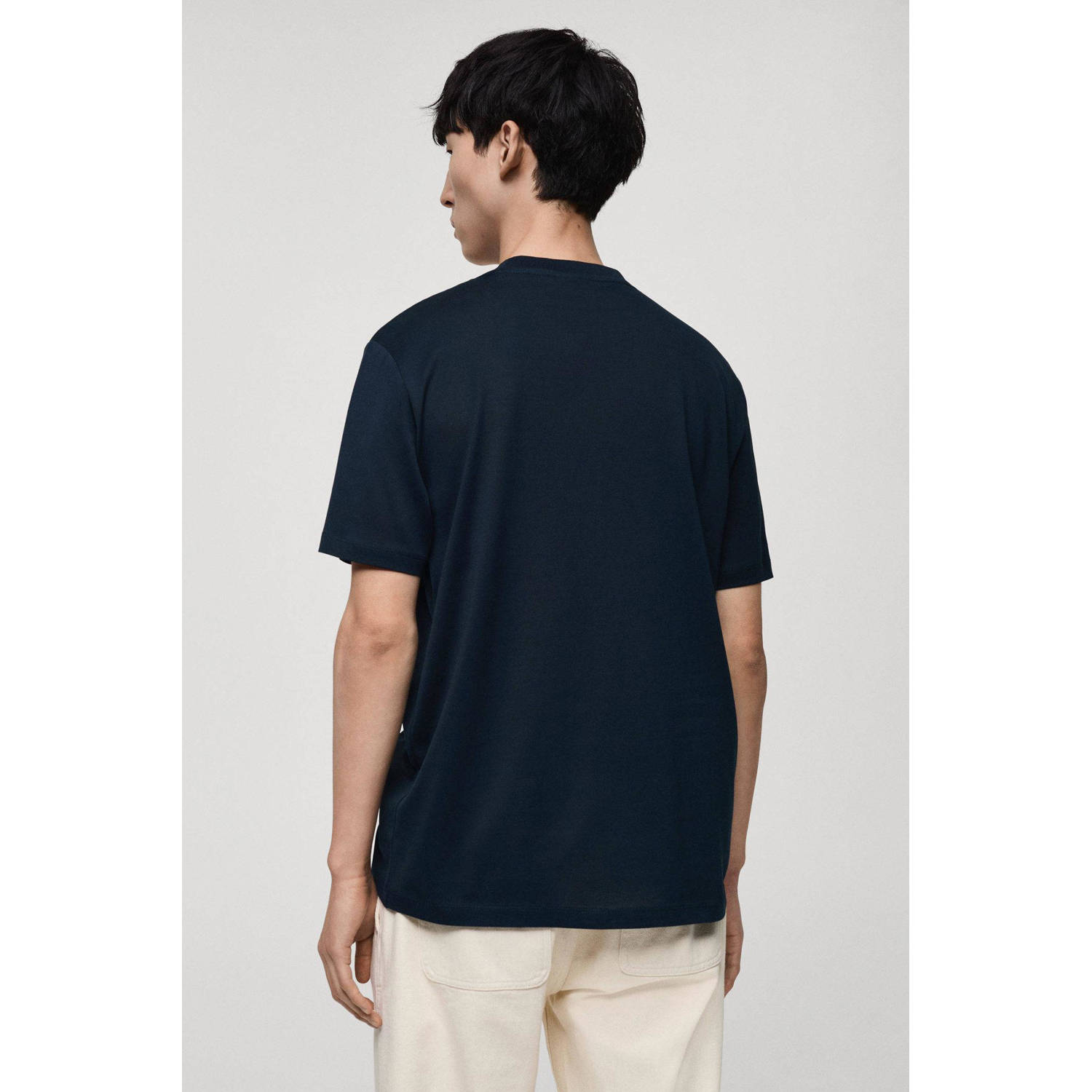 Mango Man T-shirt donkerblauw