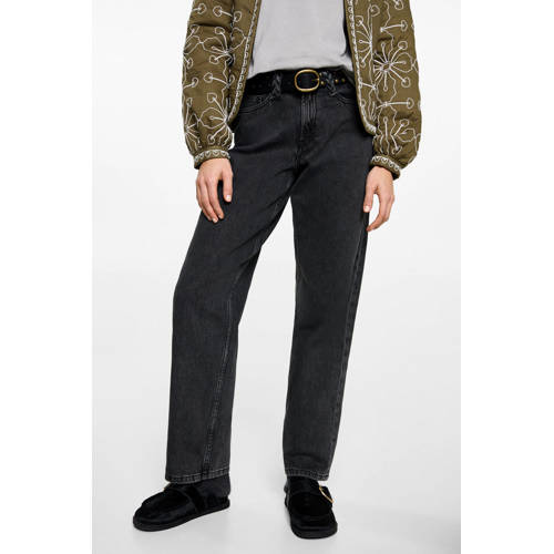MANGO TEEN straight high waist grey denim afbeelding