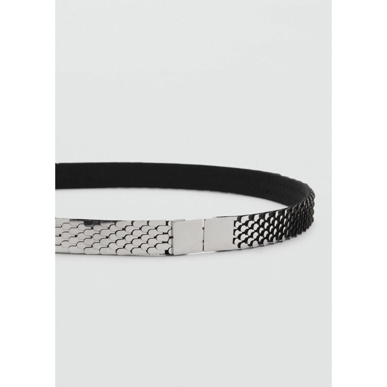 Mango metalen riem zilverkleurig