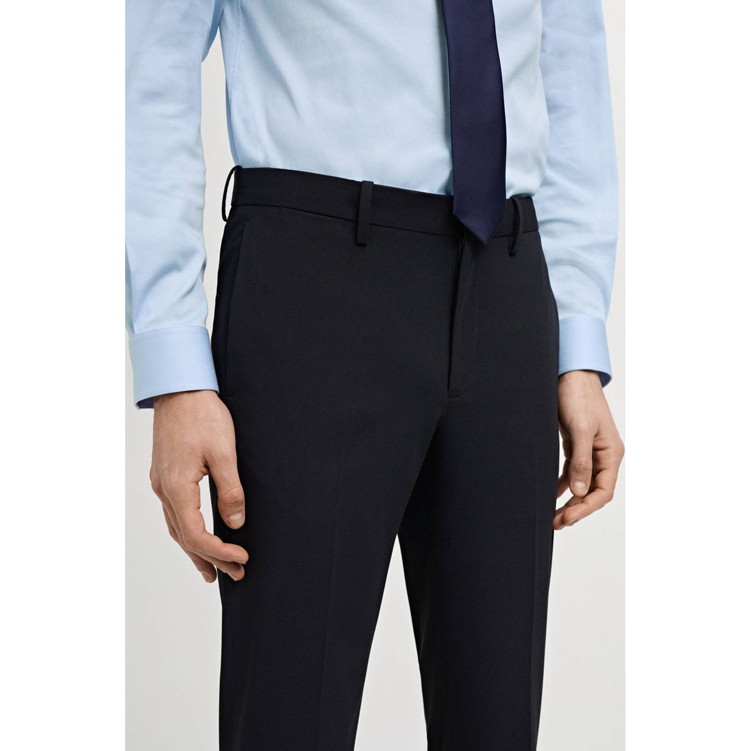 Mango Man super skinny pantalon donkerblauw