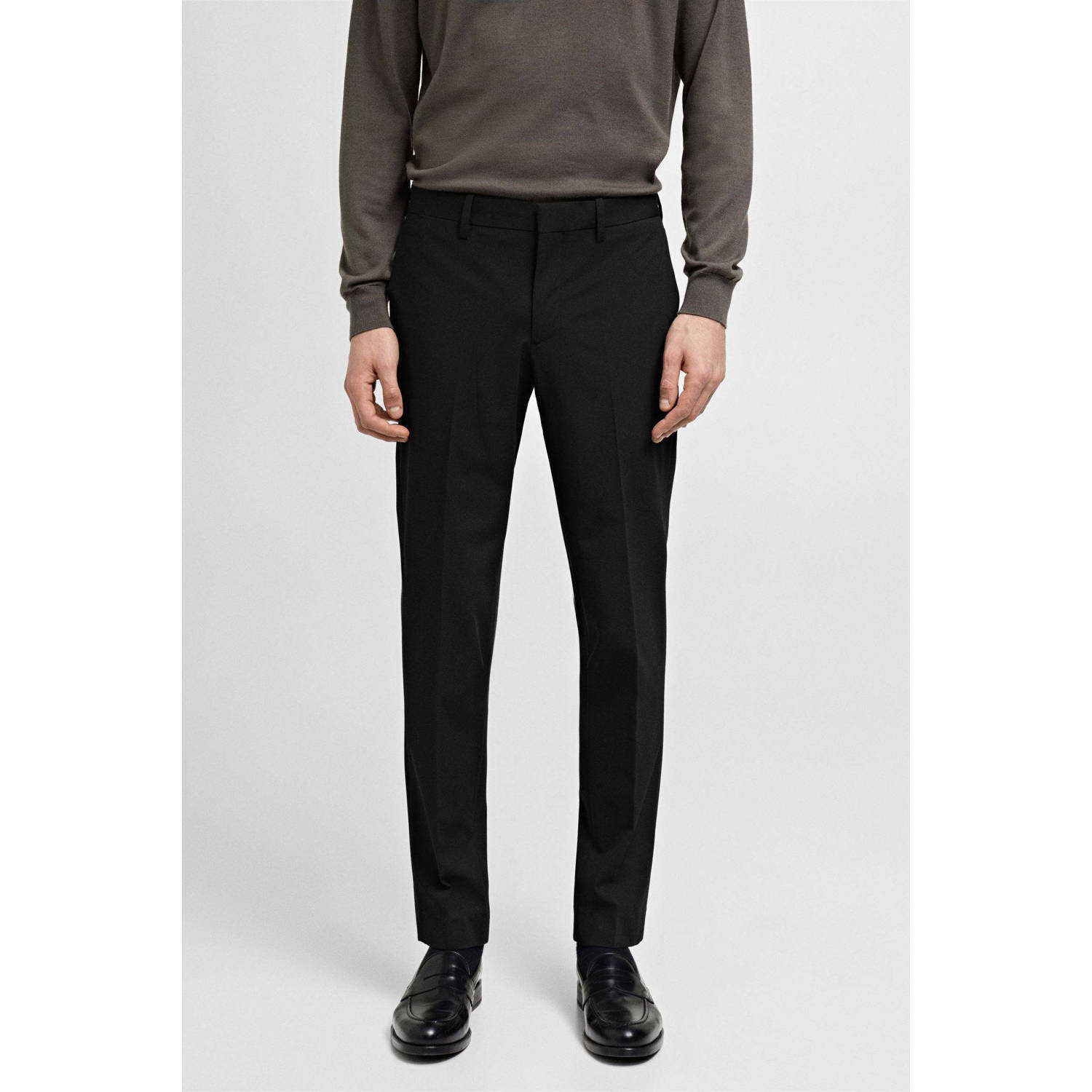 Mango Man slim pantalon zwart