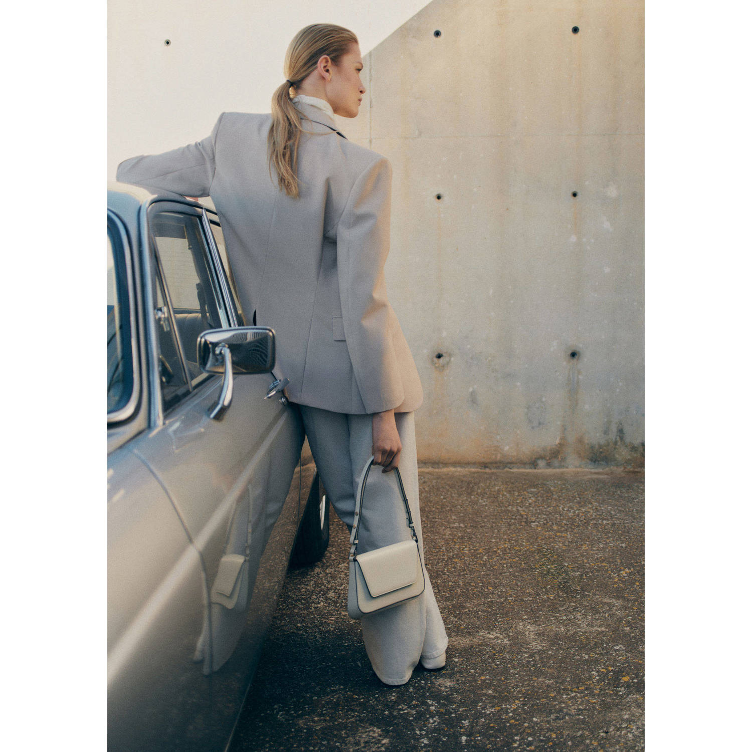 Mango crossbody tas ecru