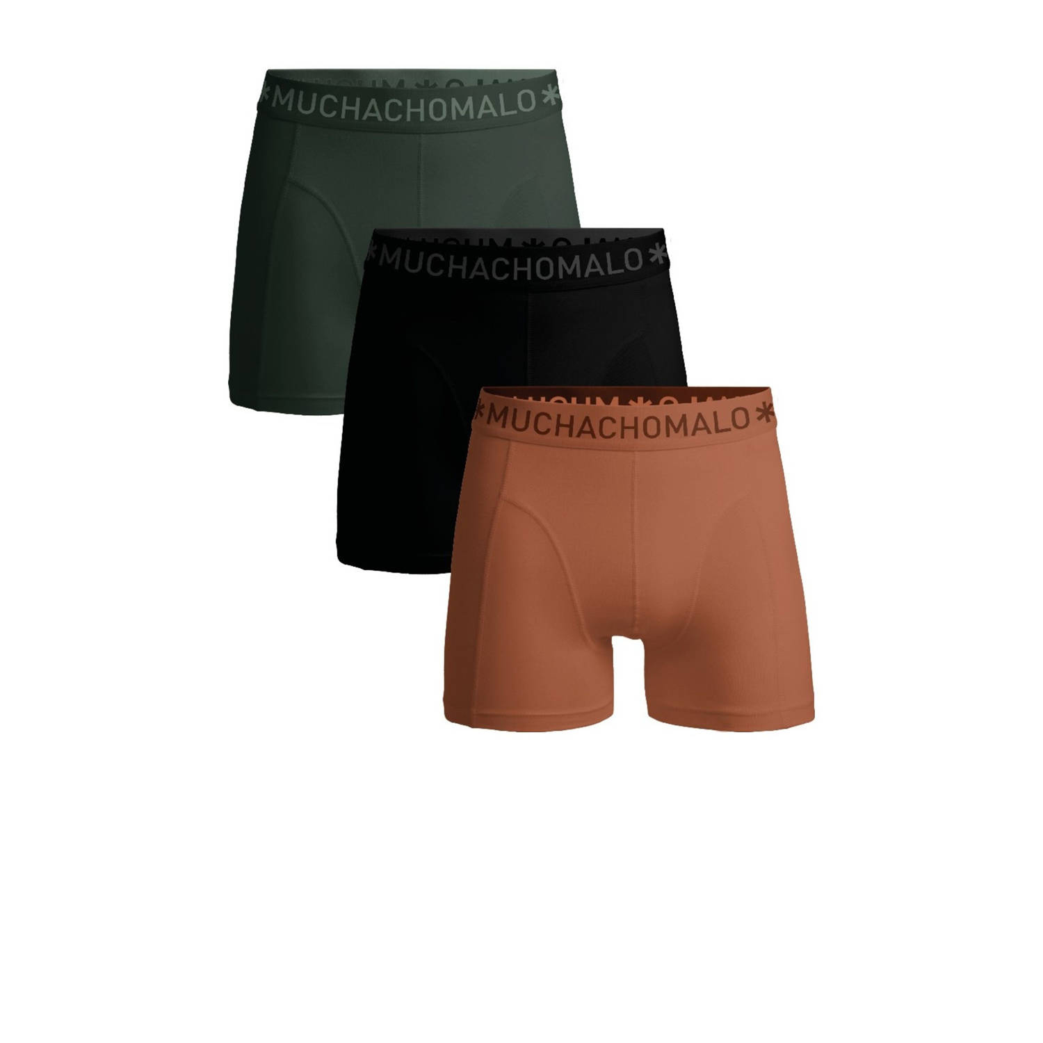 Muchachomalo boxershort- set van 3 groen zwart koper