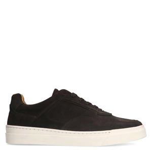 suède sneaker donkerbruin