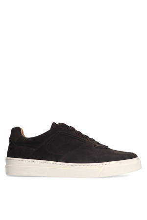 suède sneaker donkerbruin
