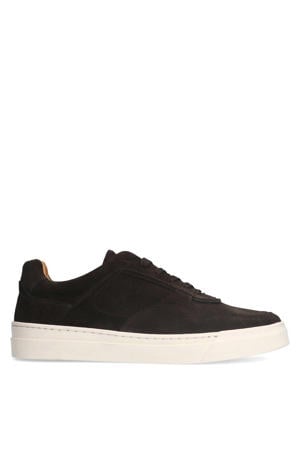 suède sneaker donkerbruin