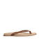 Manfield leren teenslippers cognac