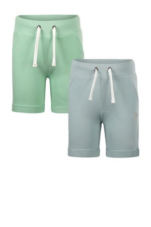 sweatshort - (set van 2) grijsblauw/mintgroen