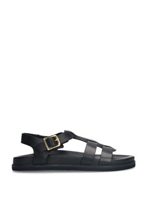 leren sandalen zwart