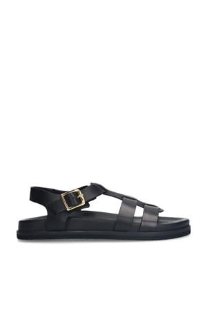 leren sandalen zwart