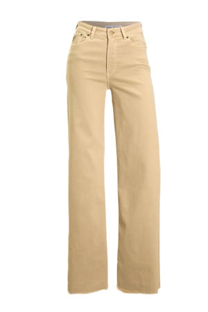 high waist wide leg jeans Palazzo Edge beige