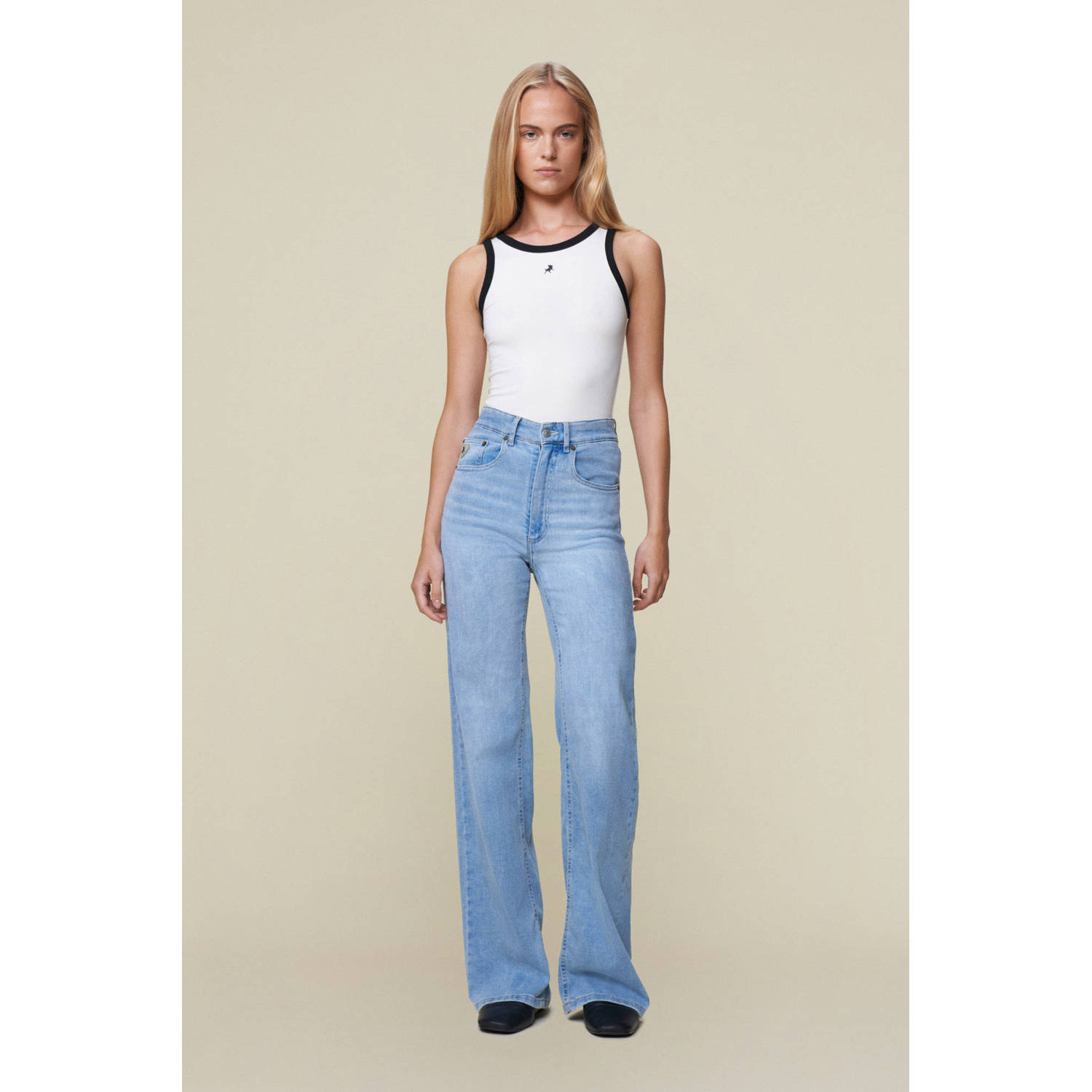 Lois high waist wide leg jeans light blue denim