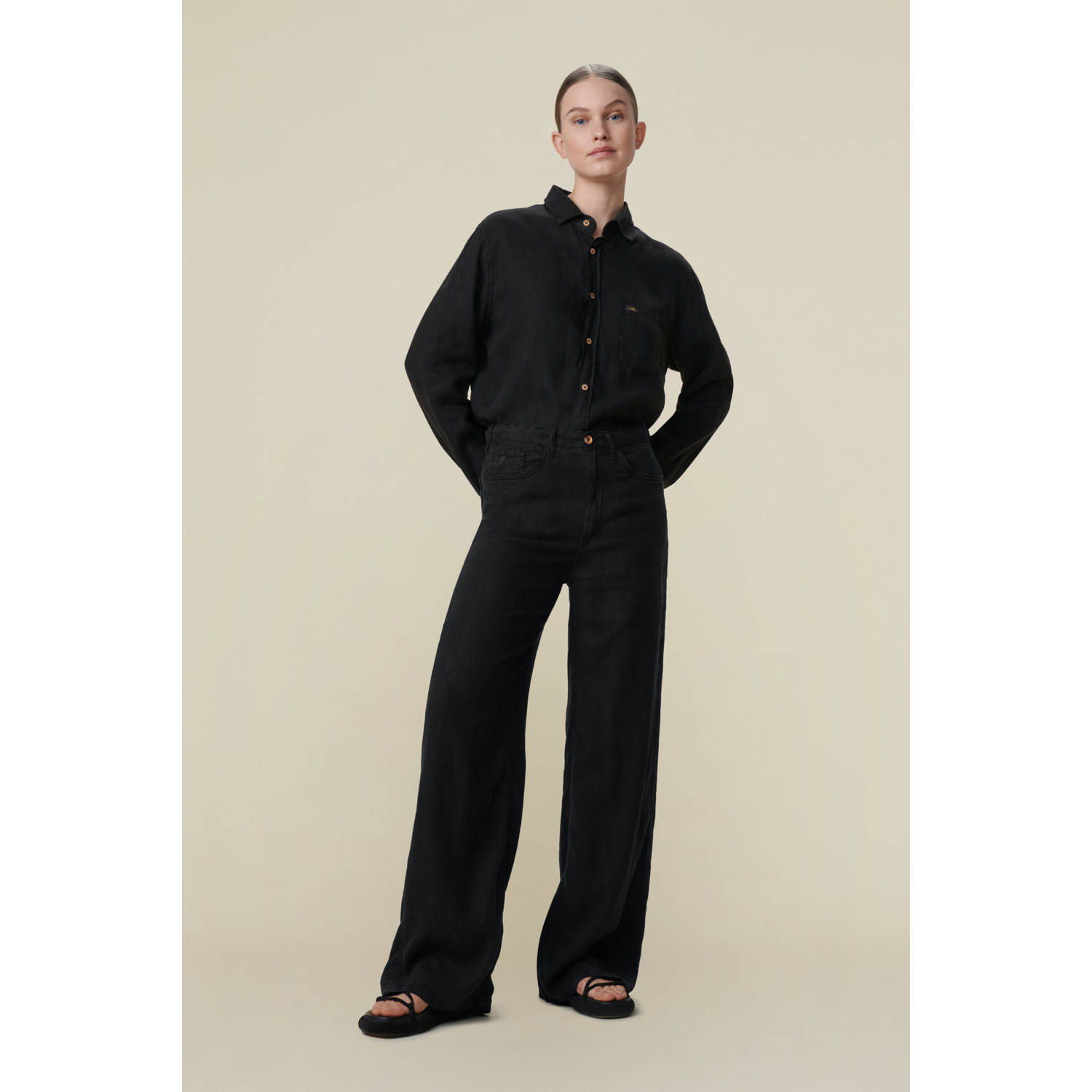 Lois wide leg jeans zwart