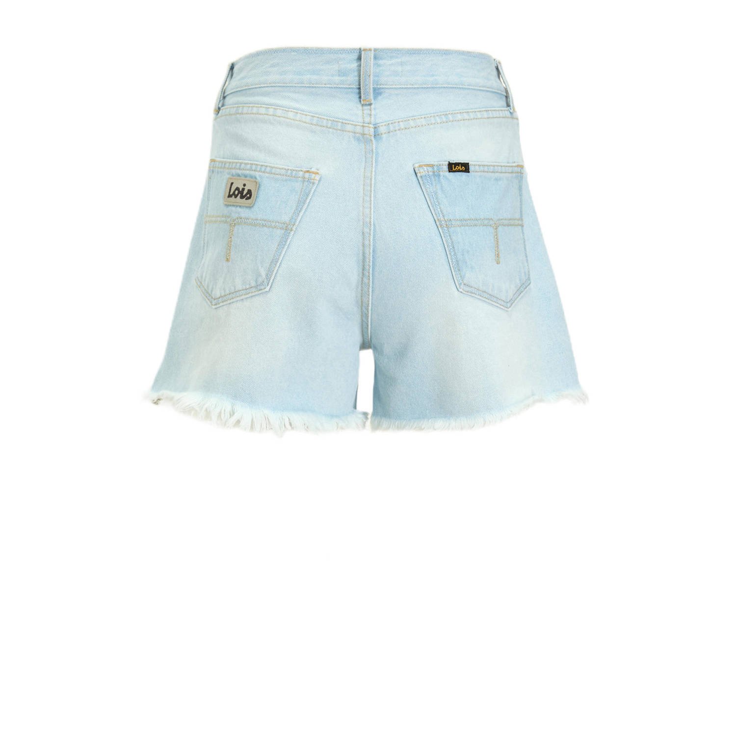 Lois straight high¬†waist denim short light blue denim