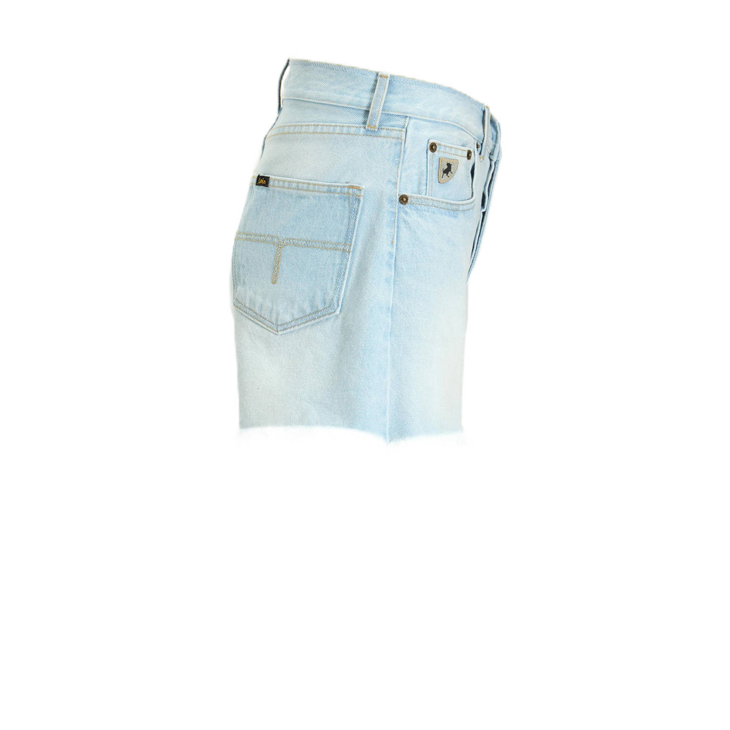 Lois straight high¬†waist denim short light blue denim