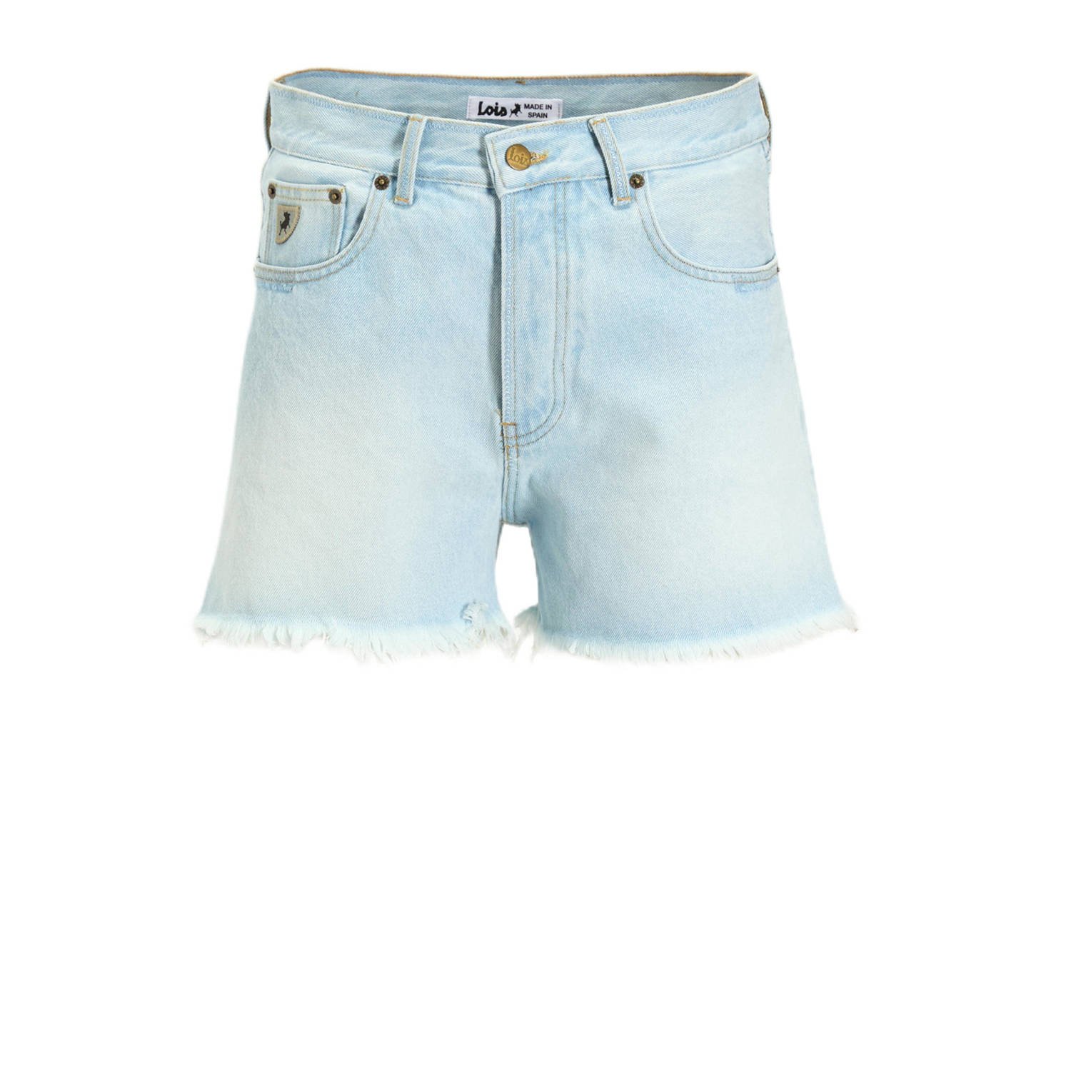 Lois straight high¬†waist denim short light blue denim